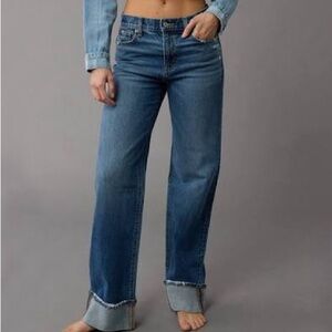 Classic Blue Women's Jeans Cuffed Jeans